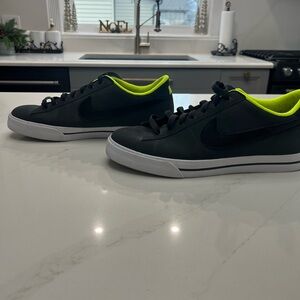 Nike neon green, gray and black.